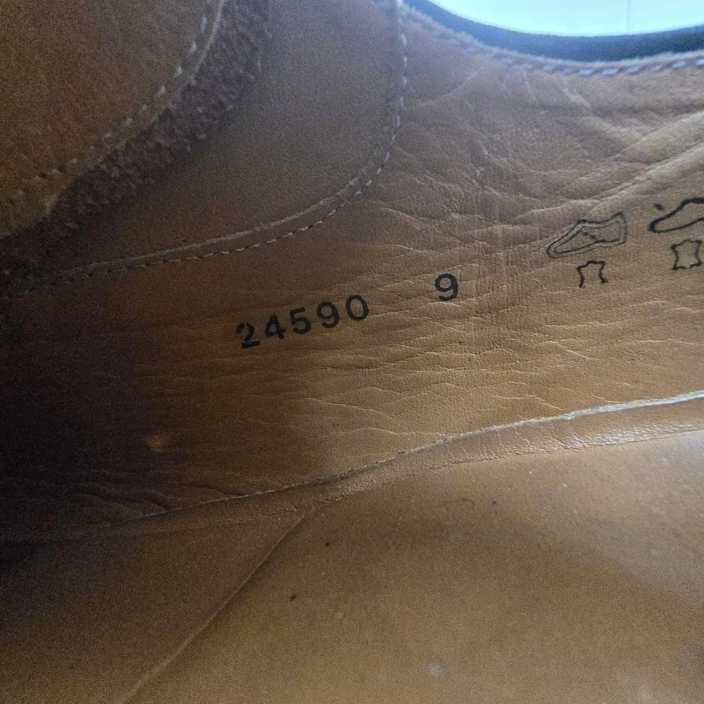 Sebago Oxblood Plain-Toe Derby Leather‎ Shoes Dainite Sole Goodyear Welt Mens 9